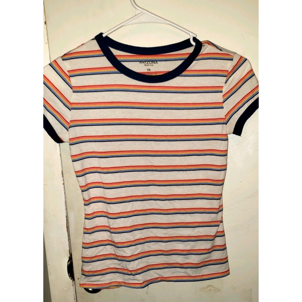 Rainbow tee shirt.